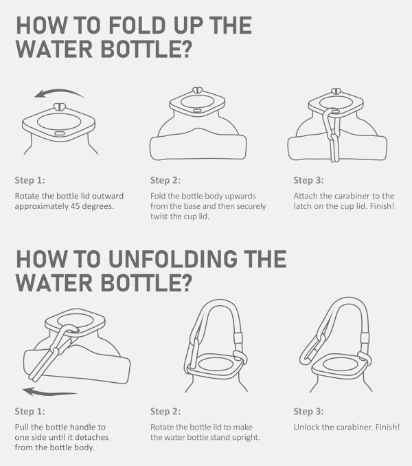 Collapsible Water Bottles 20 oz, Leak Proof, BPA Free Foldable Silicone Travel Water Bottle Cups for Taveling, Outdoors, On the go, Sage Green - Image 4