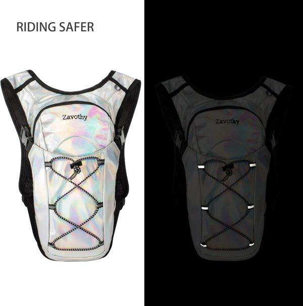 Reflective Hydration Backpack, Hydration Pack - Water Backpack with 2L Hydration Bladder, Essential for Festivals - Rave Hydration Pack for Hiking, Running, Cycling, and Festivals - Image 5
