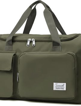 Travel Duffel Bag with Shoes Compartment Sports Gym Bag with Dry Wet Separated Pocket for Men and Women, Overnight Bag Weekender Bag Training Handbag Yoga Bag – Olive Green